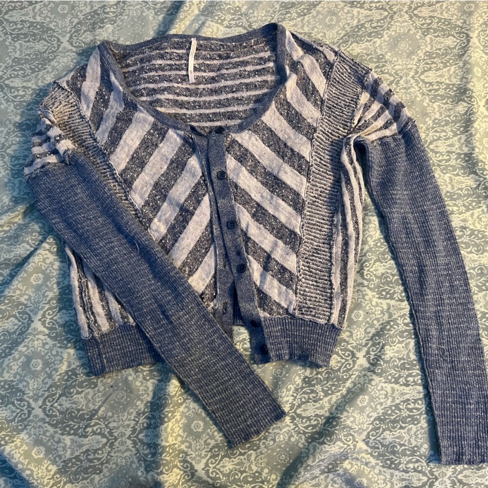 Blue and White Lightweight Cardigan size XS